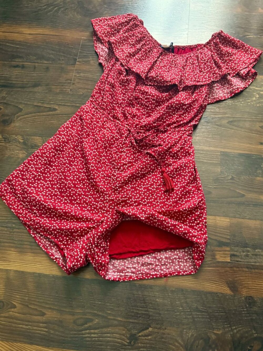 Blue Rain Ruffle Off-the-Shoulder Star Romper - Picture 5 of 9